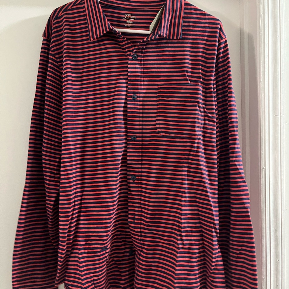 J. Crew Red and Blue Polo Shirt